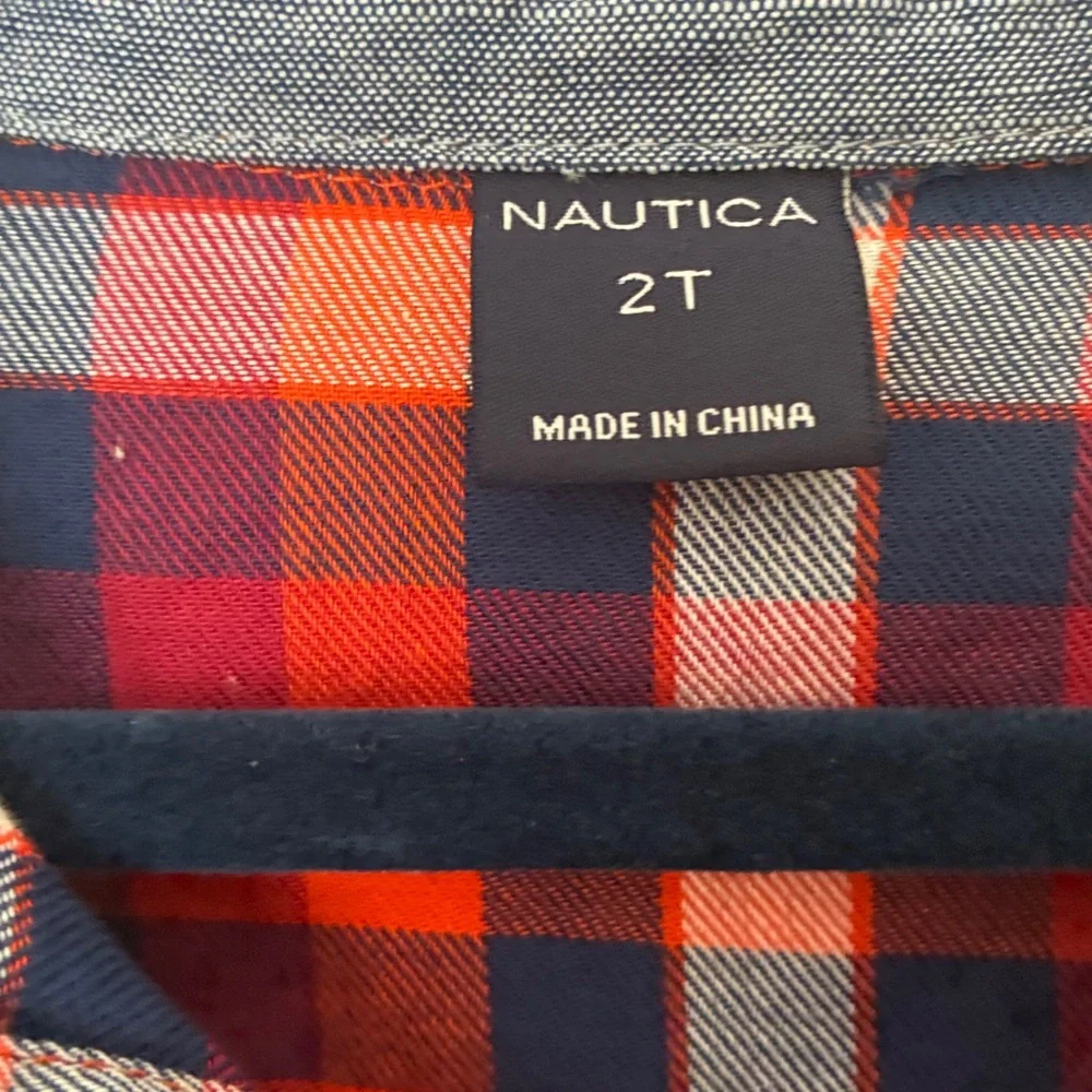 Nautica Red and Blue Cabin Core Plaid Shirt Size 2T New Without Tags